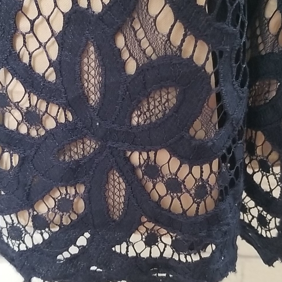 Jodi Kristopher dress navy blue lace overlay nwt - Picture 4 of 10